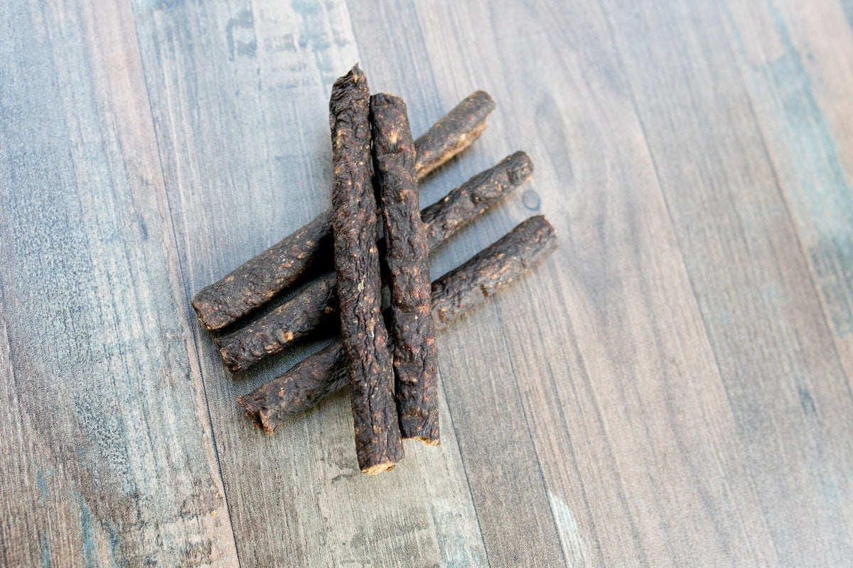 Bison Dog Treats - single ingredient Canadian bison rolls grain-free and high protein