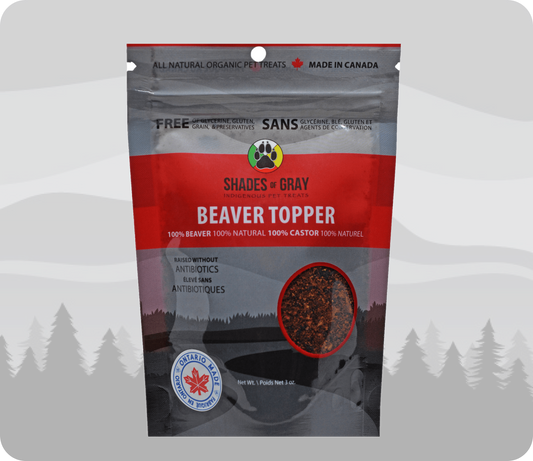 Beaver Topper Pet Treats made with organic all natural 100% beaver meat, for your cats and dogs. Free of Glycerine, Gluten, Grain & Preservatives.