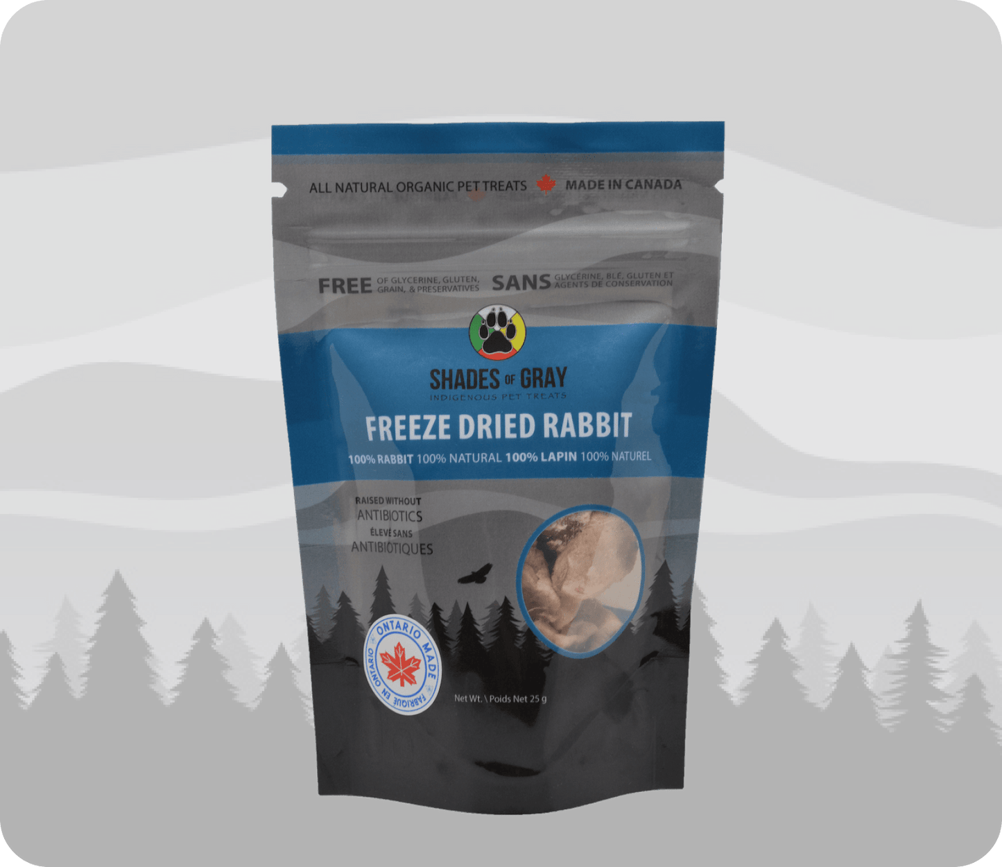 Freeze Dried Rabbit Snacks Pet Treats made with organic all natural 100% Rabbit Tenderloin, for your cats and dogs. Free of Glycerine, Gluten, Grain & Preservatives.