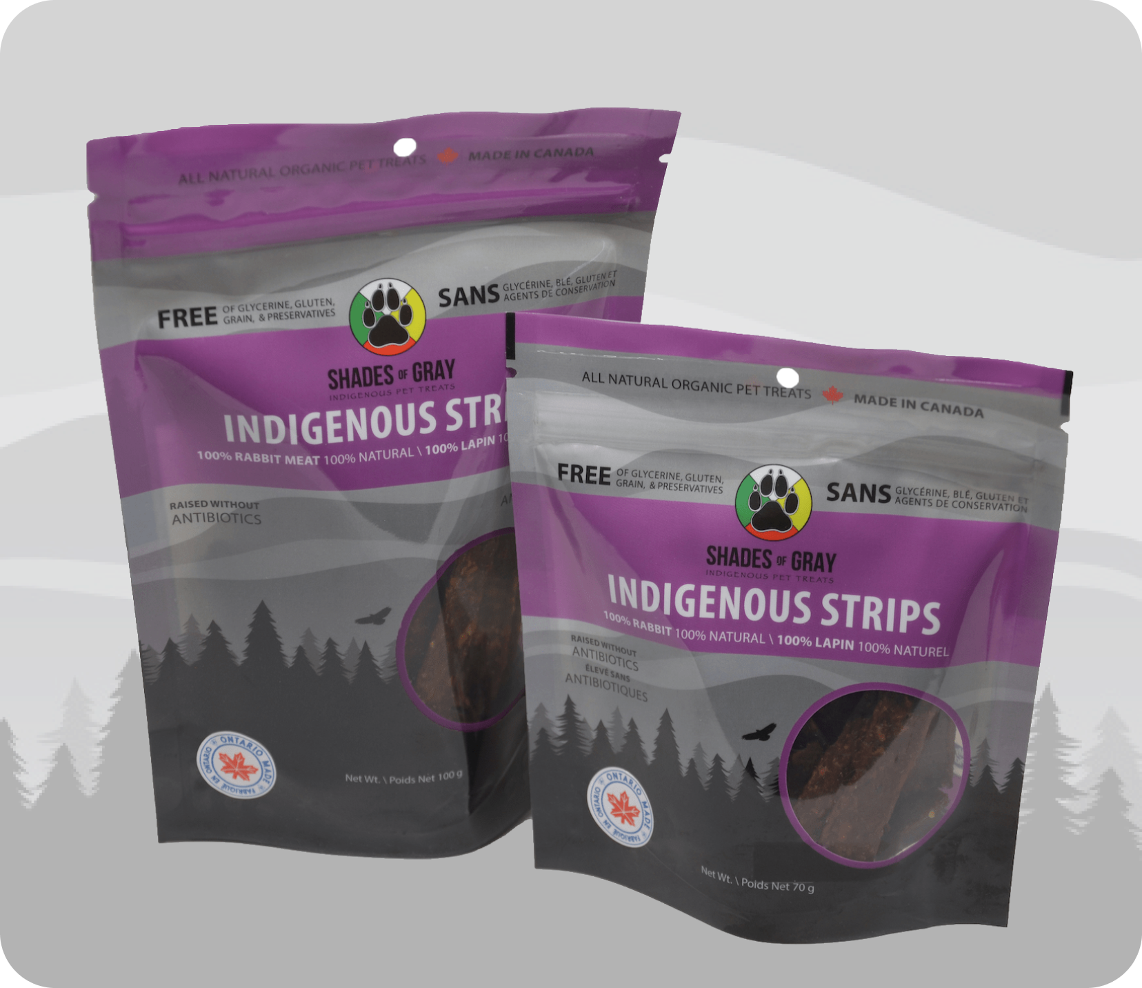 Indigenous Rabbit Strip Pet Treats made with organic all natural 100% Rabbit, for your cats and dogs. Free of Glycerine, Gluten, Grain & Preservatives.