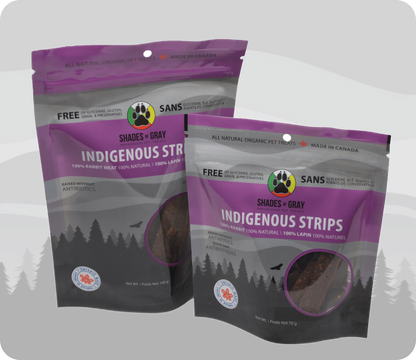 Rabbit Strip Pet Treats made with organic all natural 100% Rabbit, for your cats and dogs. Free of Glycerine, Gluten, Grain & Preservatives.