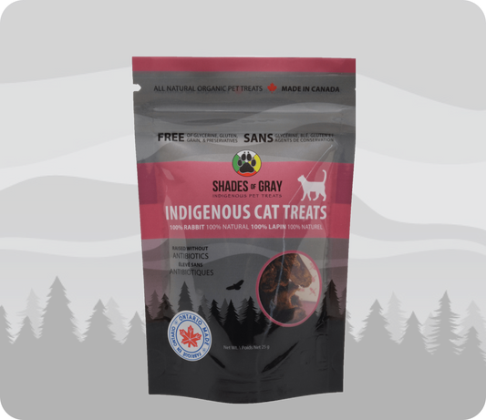 Indigenous Rabbit Cat Treats made with organic all natural 100% Rabbit, for your cats. Free of Glycerine, Gluten, Grain & Preservatives.