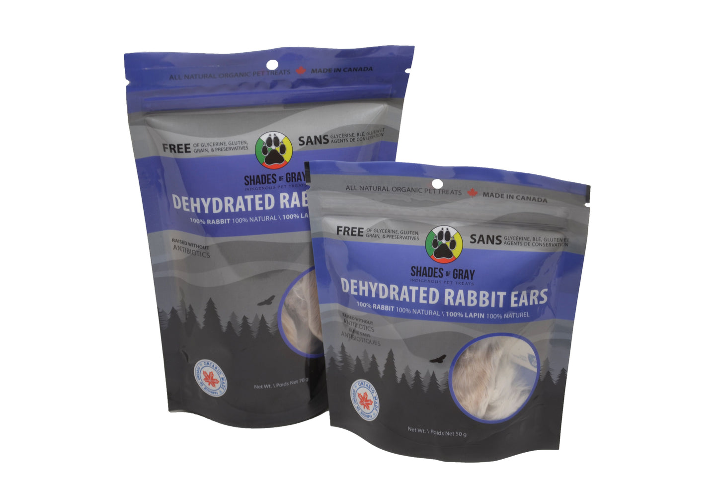 Rabbit Ear Pet Treats made with organic all natural 100% rabbit, for your cats and dogs. Free of Glycerine, Gluten, Grain & Preservatives. Simply Dehydrated.