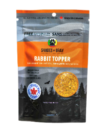 Rabbit Topper Pet Treats made with organic all natural 100% Rabbit, for your cats and dogs. Free of Glycerine, Gluten, Grain & Preservatives.