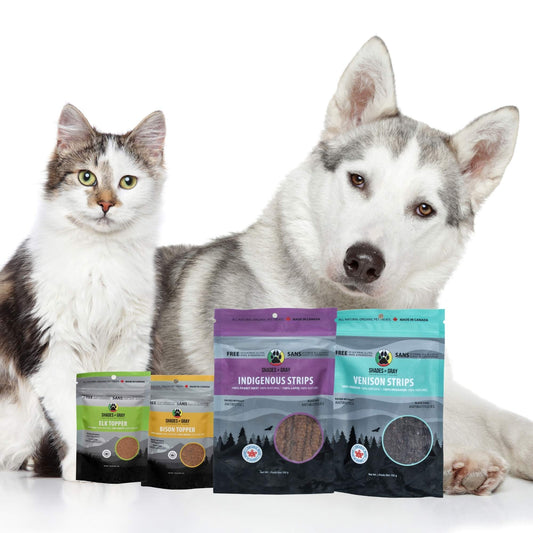 Single ingredient dog and cat treats made in Canada by Indigenous brand.