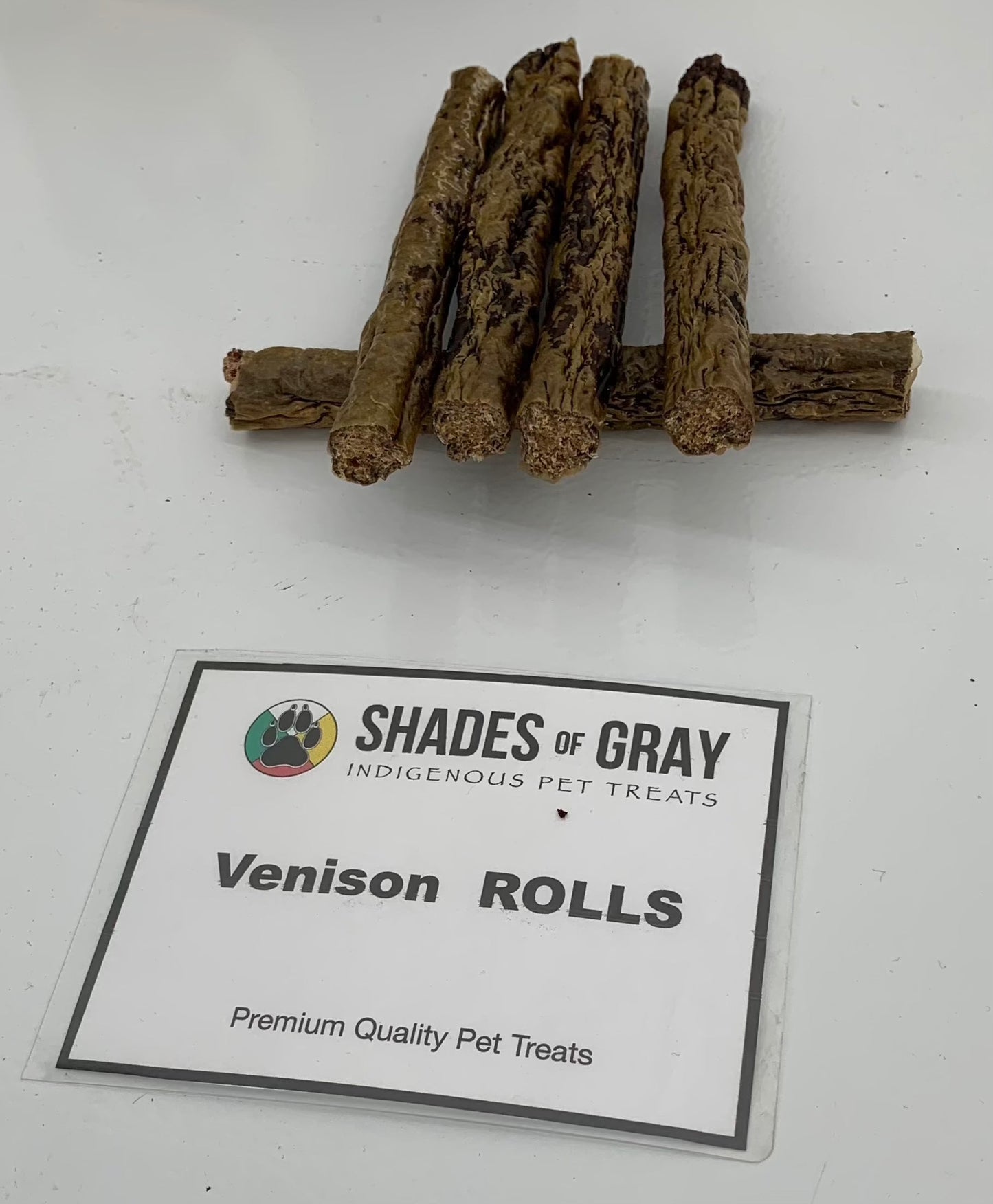 Venison Roll pet treats made with organic all natural 100% Venison, for your cats and dogs. Free of Glycerine, Gluten, Grain & Preservatives.